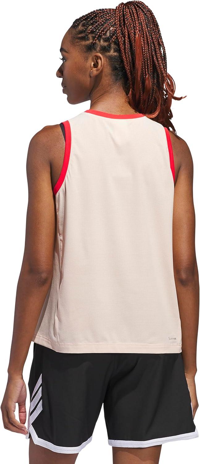 image:imageAdidas Womens Crazylite Woven Basketball Tank TopHalo BlushPure Ruby