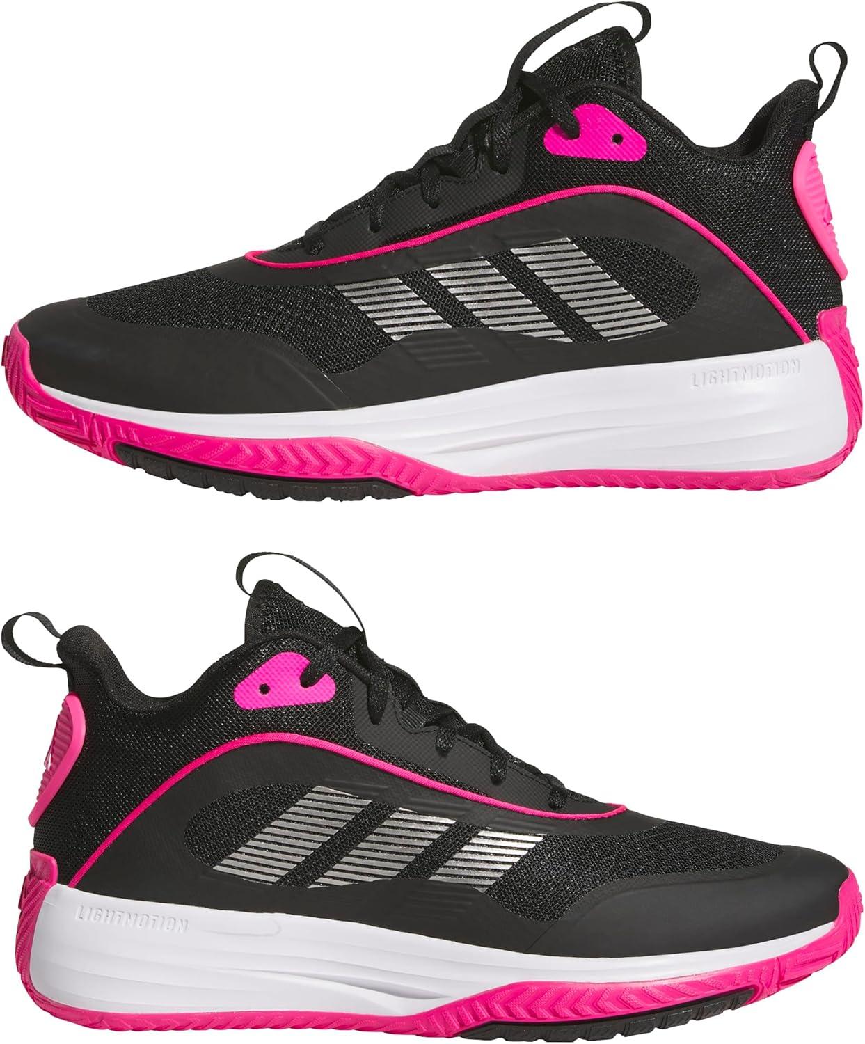 image:imageadidas Mens Own The Game 30 Basketball ShoeBlackIron MetallicShock Pink