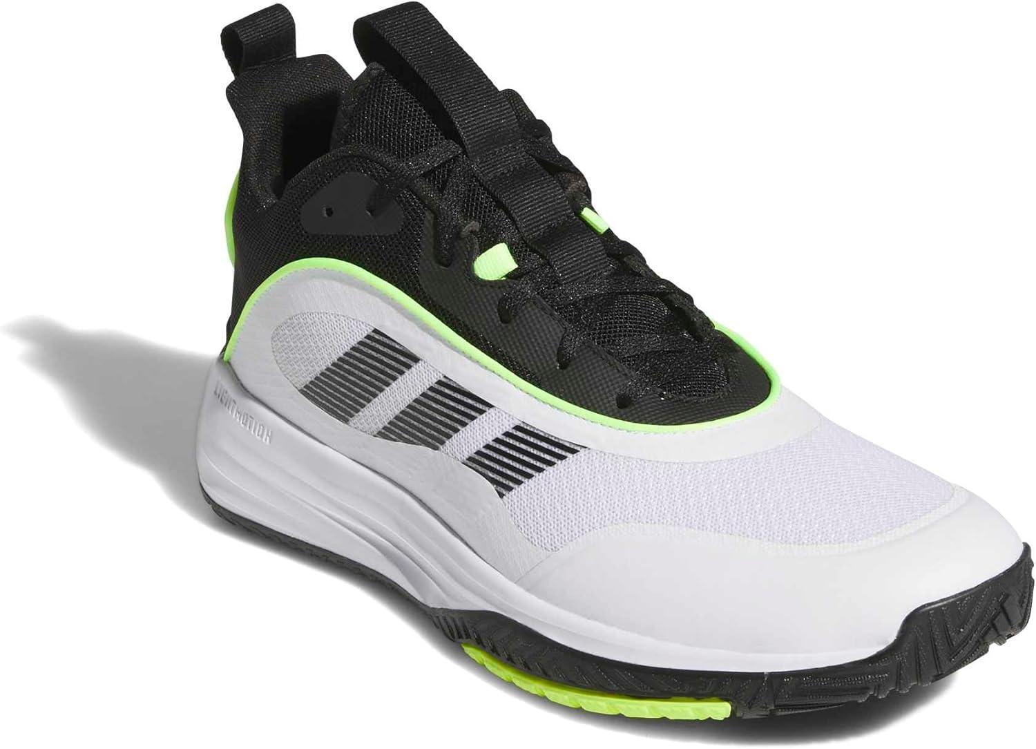 image:imageadidas Mens Own The Game 30 Basketball ShoeWhiteBlackLucid Lemon