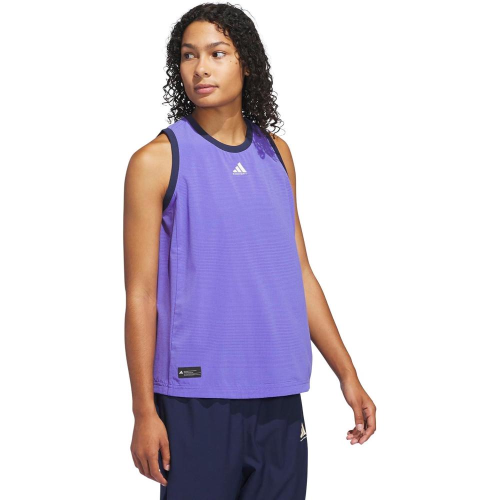 image:imageAdidas Womens Crazylite Woven Basketball Tank TopCobalt BlueNight Indigo