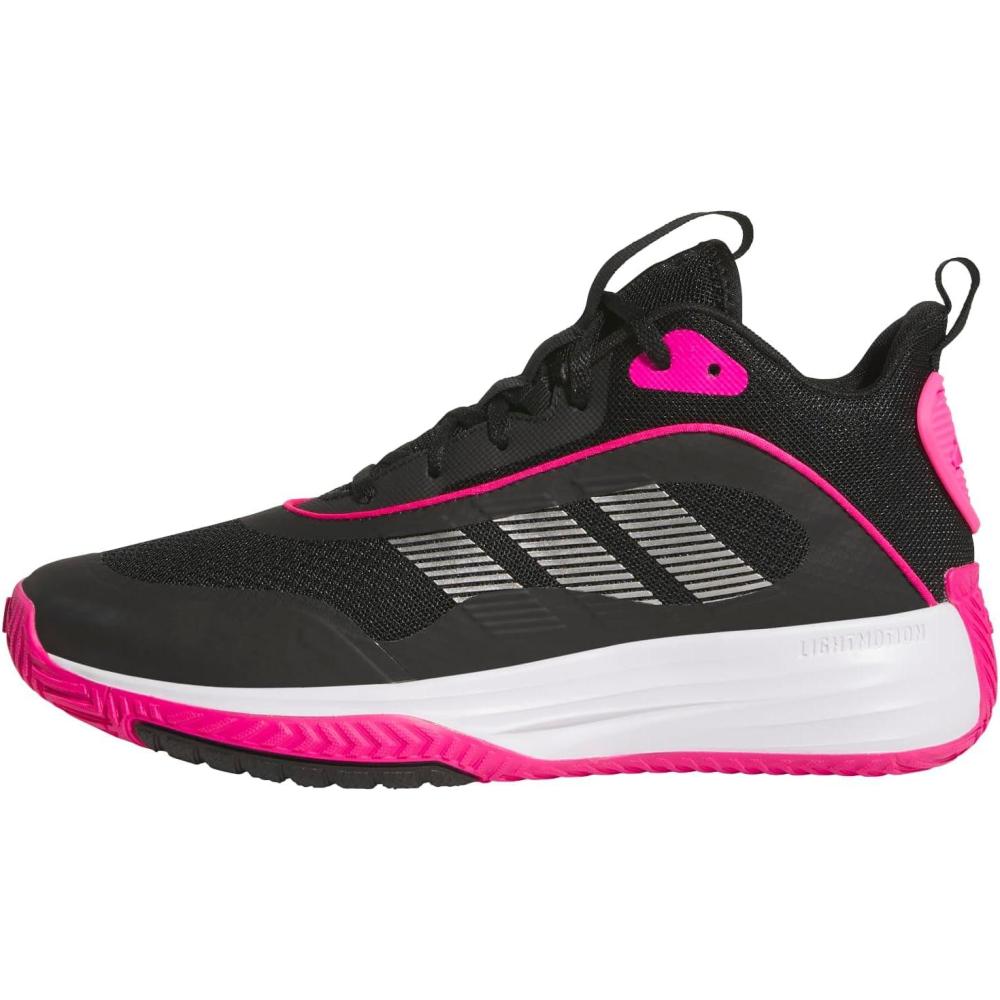 image:imageadidas Mens Own The Game 30 Basketball ShoeBlackIron MetallicShock Pink