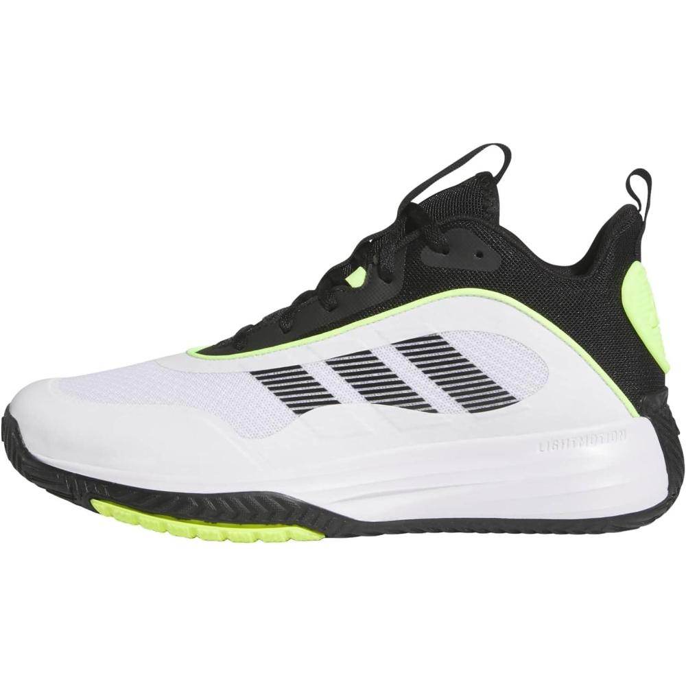 image:imageadidas Mens Own The Game 30 Basketball ShoeWhiteBlackLucid Lemon