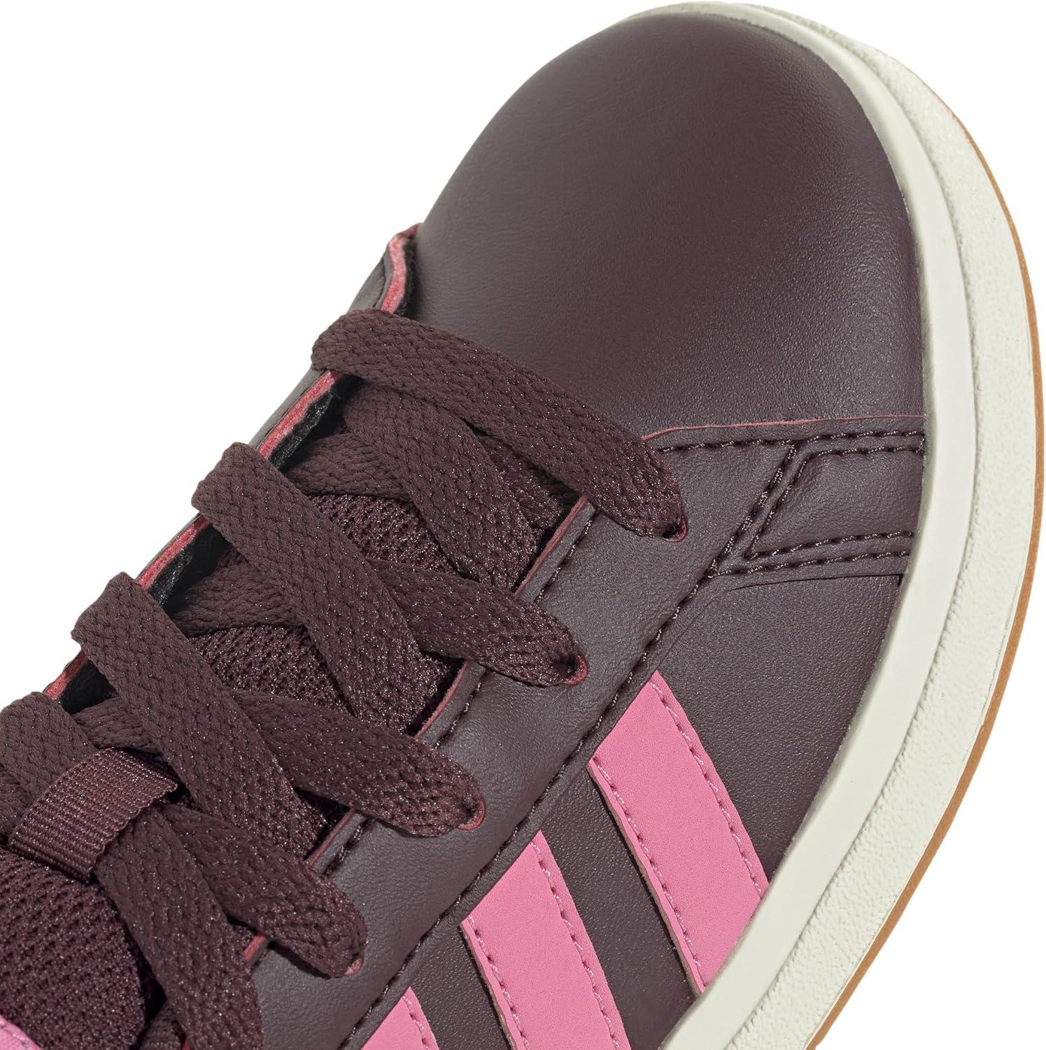 image:imageAdidas UnisexChild Grand Court 20 Elastic Lace amp StrapAurora RubyBliss PinkOff White