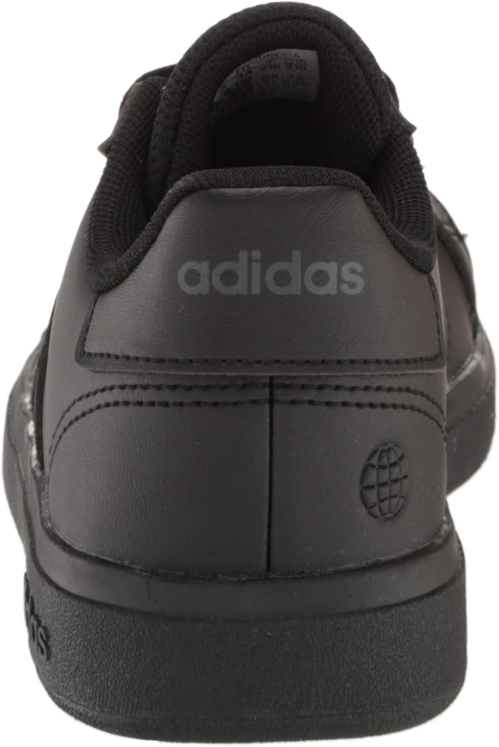 image:imageAdidas UnisexChild Grand Court 20 Elastic Lace amp StrapBlackBlackGrey
