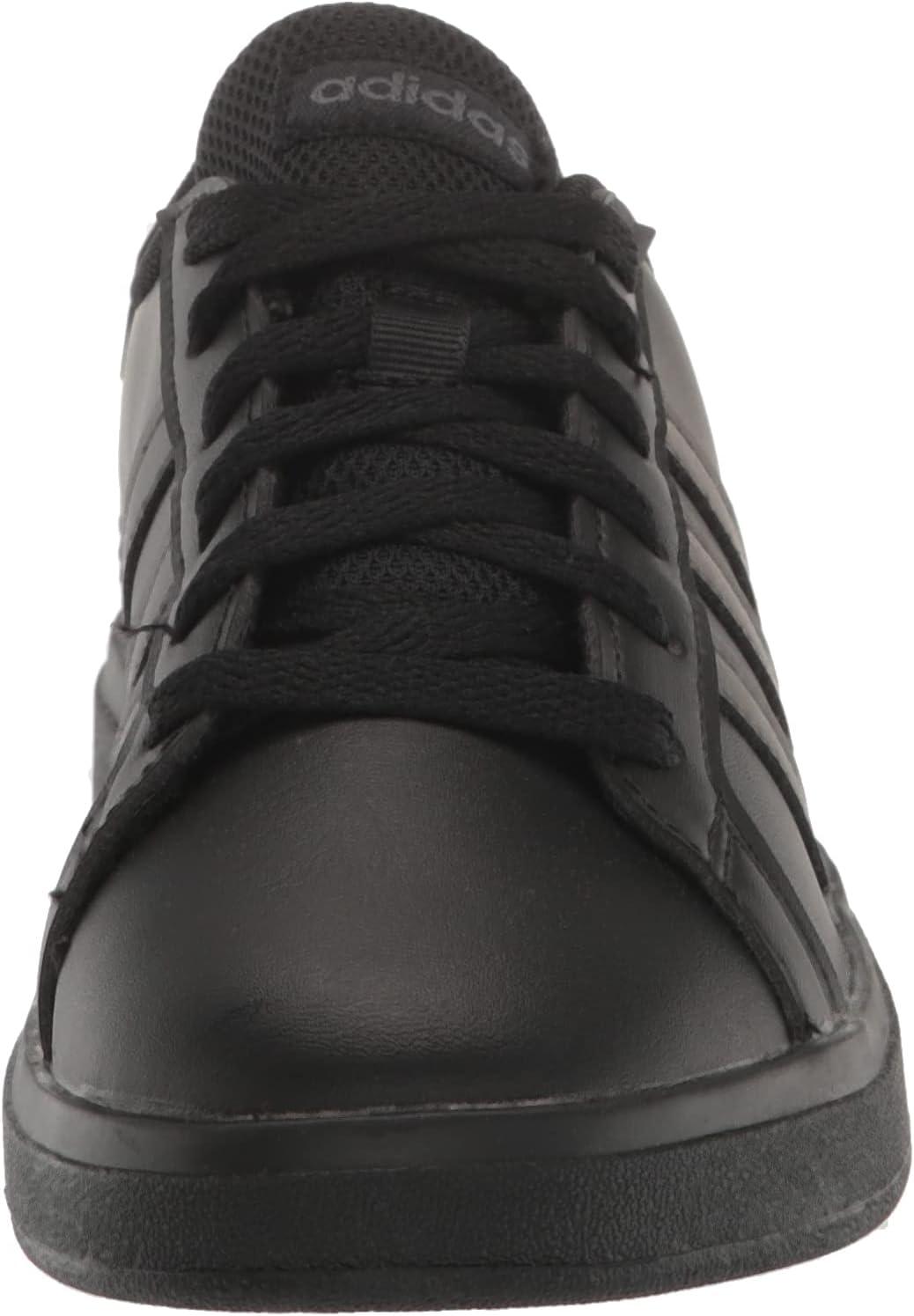 image:imageAdidas UnisexChild Grand Court 20 Elastic Lace amp StrapBlackBlackGrey
