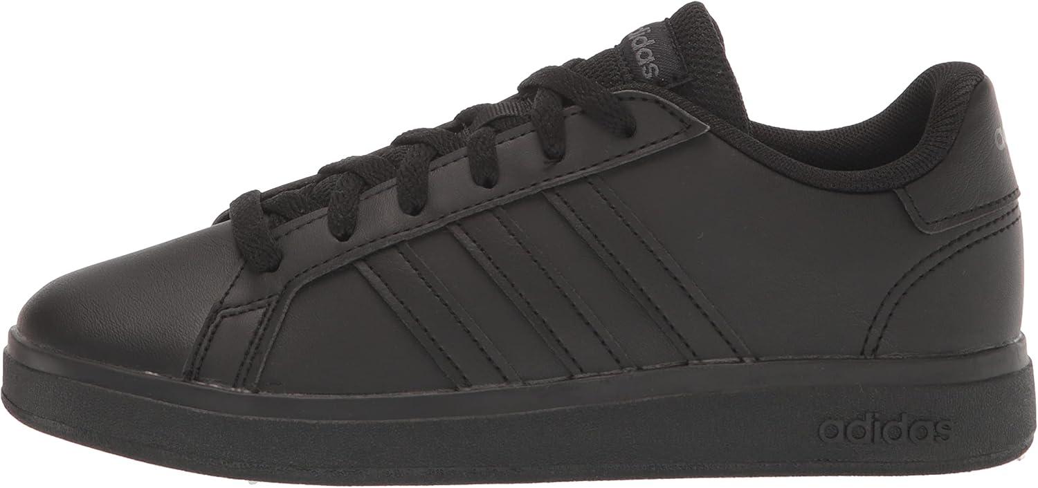 image:imageAdidas UnisexChild Grand Court 20 Elastic Lace amp StrapBlackBlackGrey