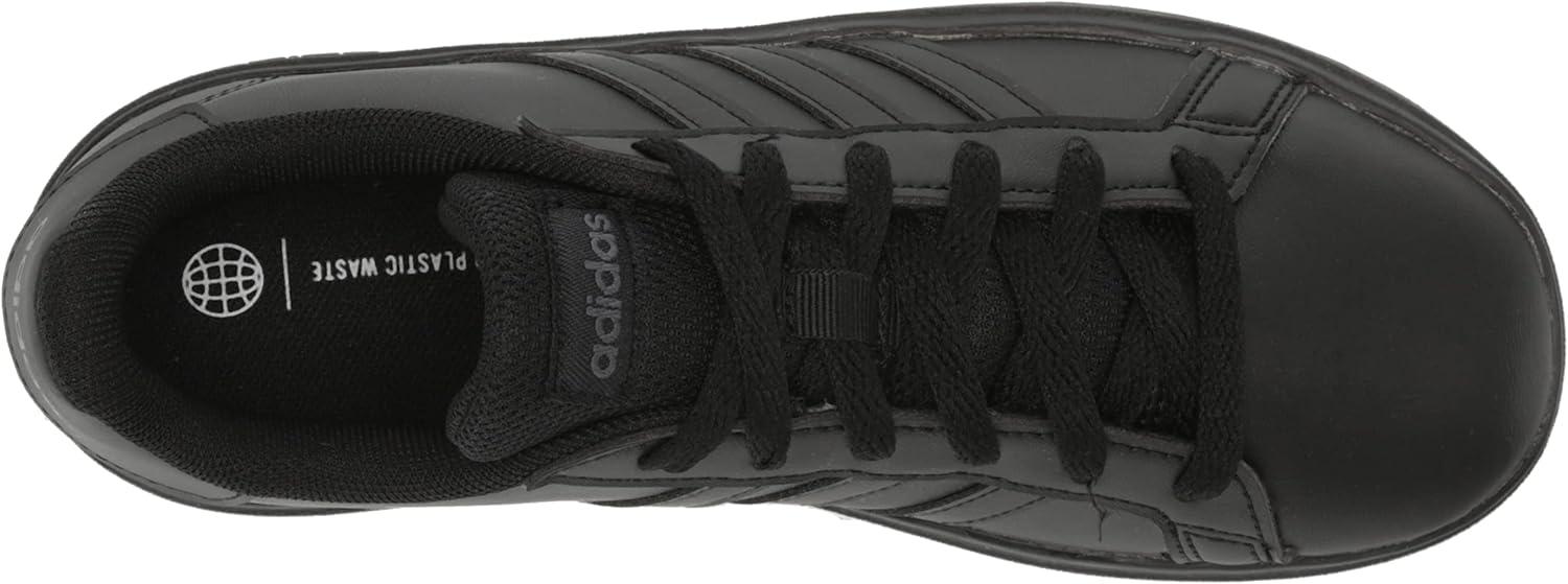 image:imageAdidas UnisexChild Grand Court 20 Elastic Lace amp StrapBlackBlackGrey