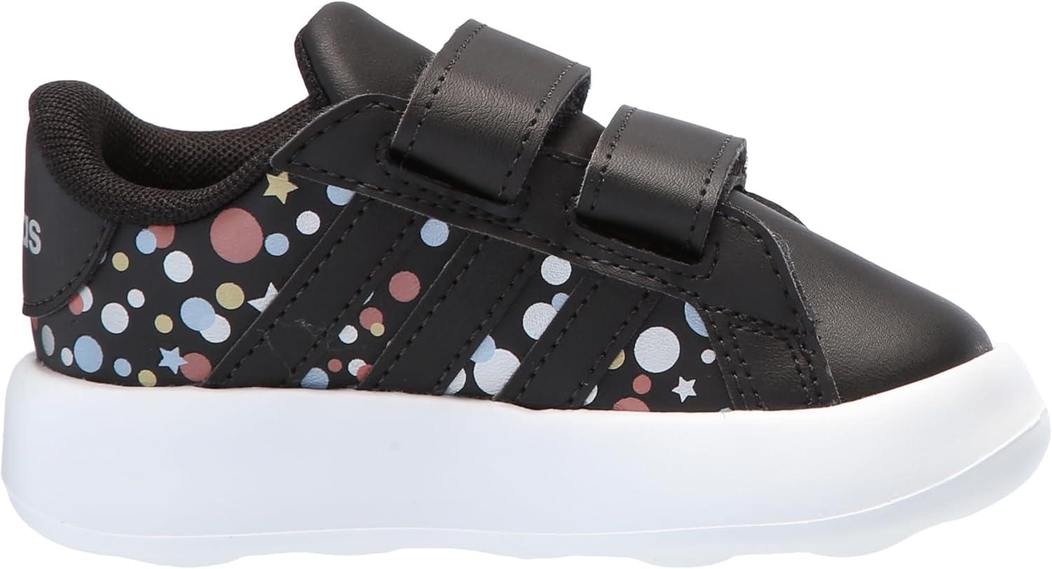 image:imageAdidas UnisexChild Grand Court 20 Elastic Lace amp StrapBlackBlackSilver Metallic