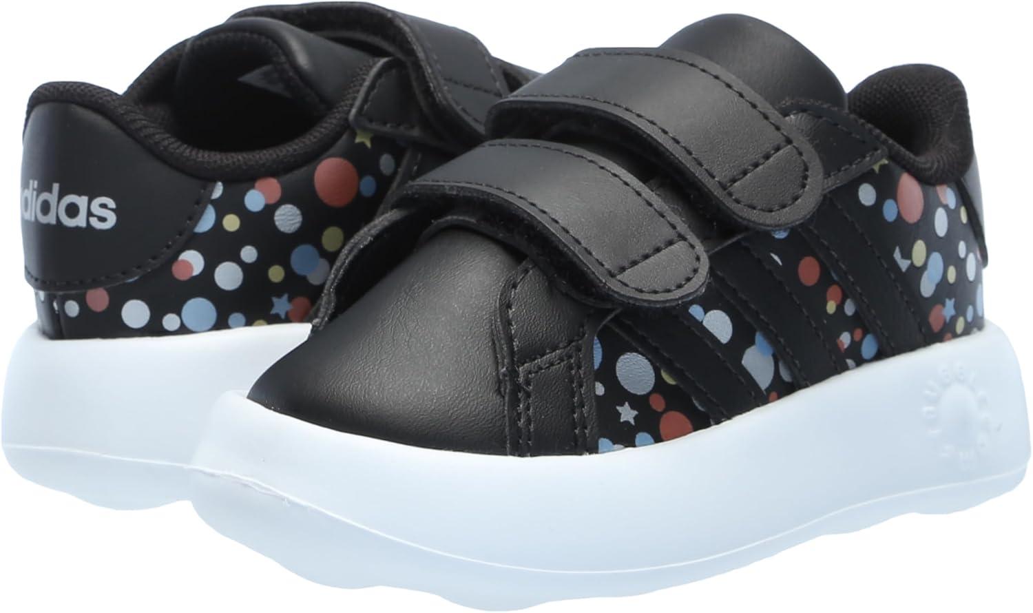 image:imageAdidas UnisexChild Grand Court 20 Elastic Lace amp StrapBlackBlackSilver Metallic
