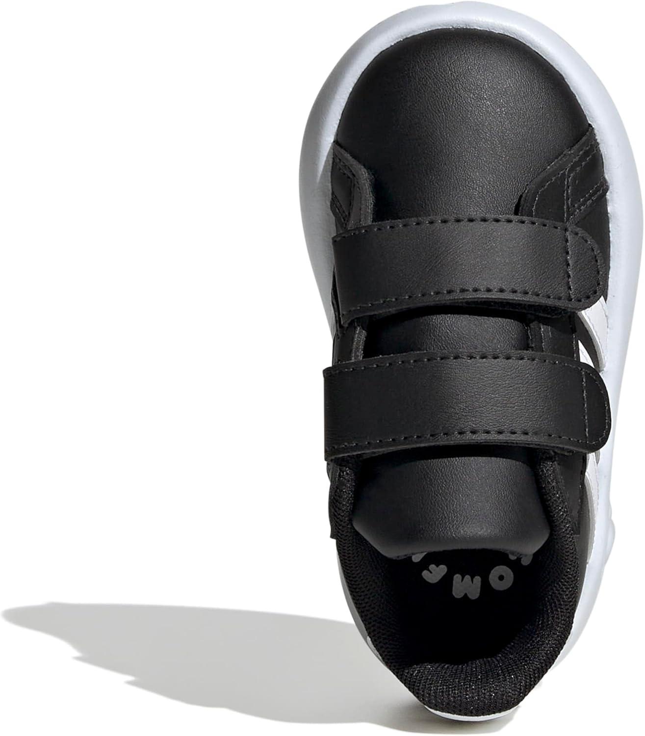 image:imageAdidas UnisexChild Grand Court 20 Elastic Lace amp StrapBlackWhiteBlack