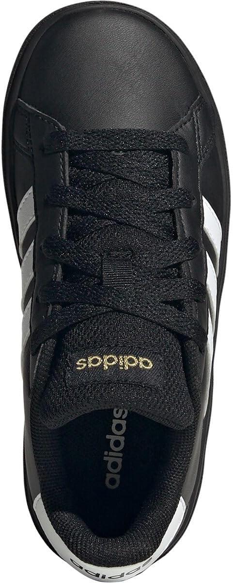 image:imageAdidas UnisexChild Grand Court 20 Elastic Lace amp StrapBlackWhiteGold Metallic