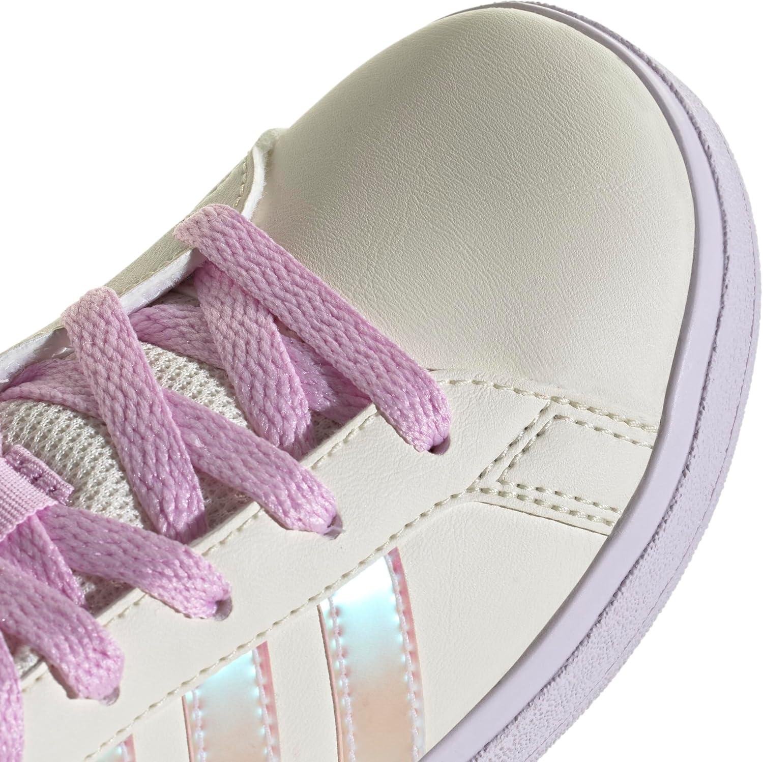 image:imageAdidas UnisexChild Grand Court 20 Elastic Lace amp StrapChalk WhiteChalk WhiteBliss Lilac