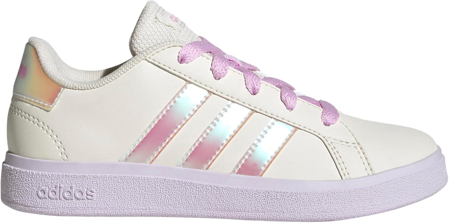image:imageAdidas UnisexChild Grand Court 20 Elastic Lace amp StrapChalk WhiteChalk WhiteBliss Lilac