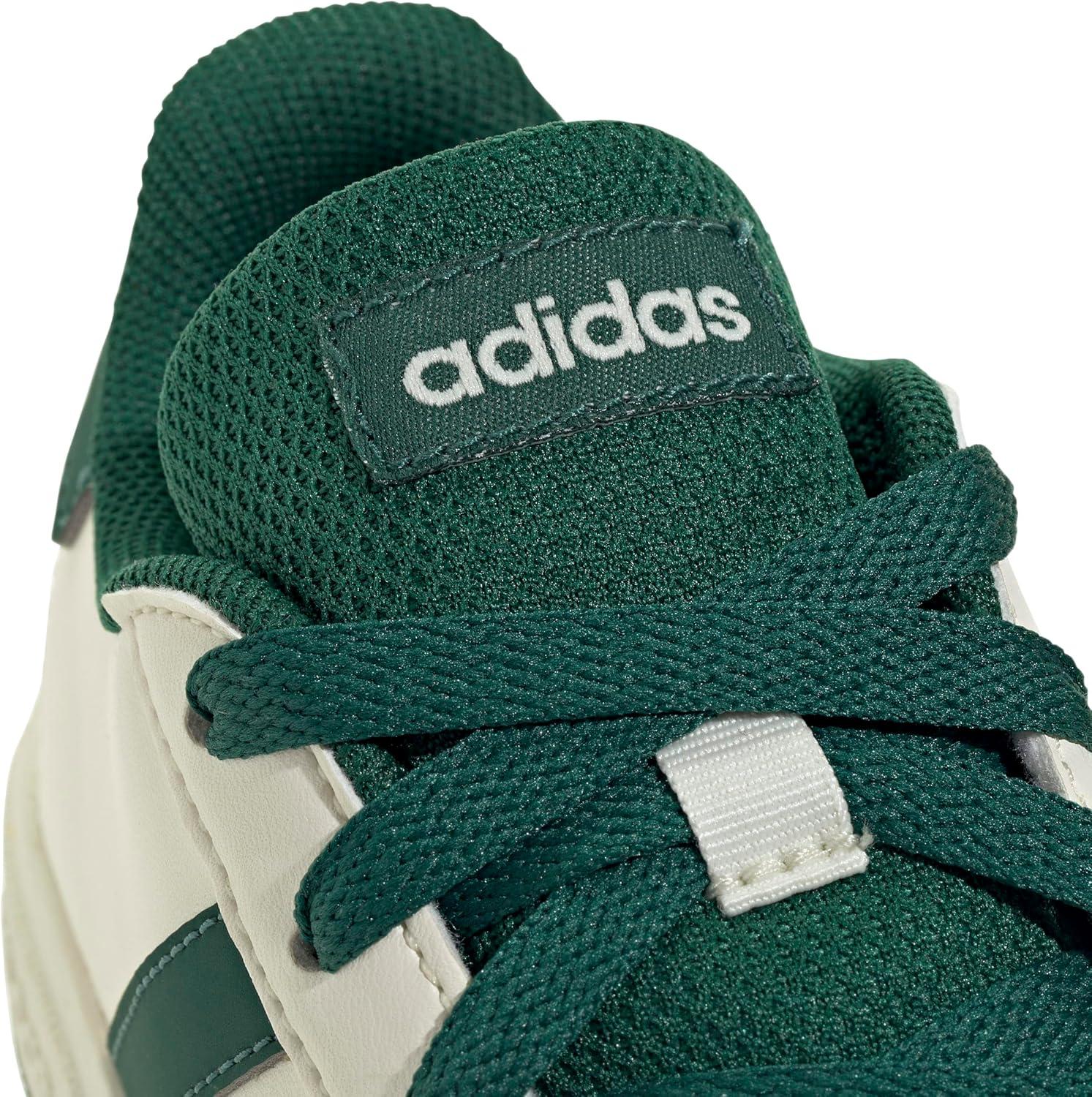 image:imageAdidas UnisexChild Grand Court 20 Elastic Lace amp StrapOff WhiteCollegiate GreenBlack