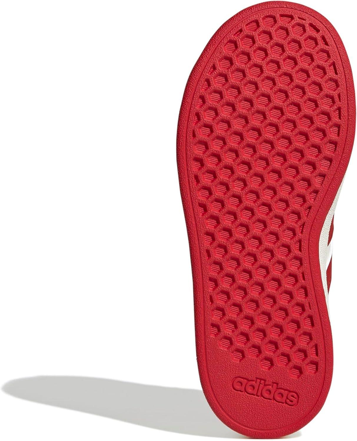 image:imageAdidas UnisexChild Grand Court 20 Elastic Lace amp StrapOff WhiteCollegiate RedBlack