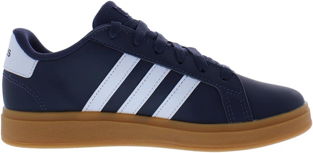 image:imageAdidas UnisexChild Grand Court 20 Elastic Lace amp StrapShadow NavySolid WhiteGumblue