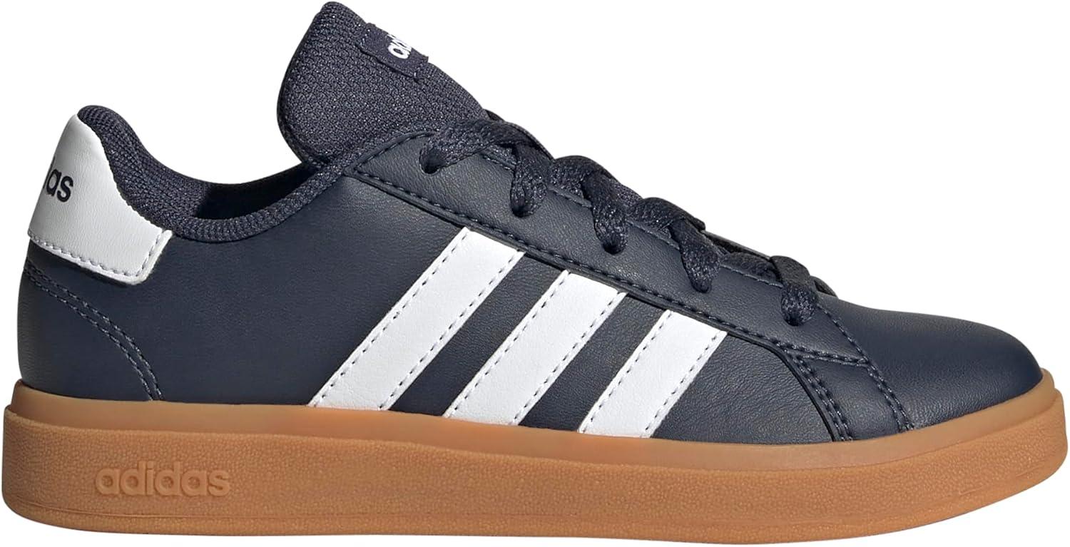 image:imageAdidas UnisexChild Grand Court 20 Elastic Lace amp StrapShadow NavyWhiteGum