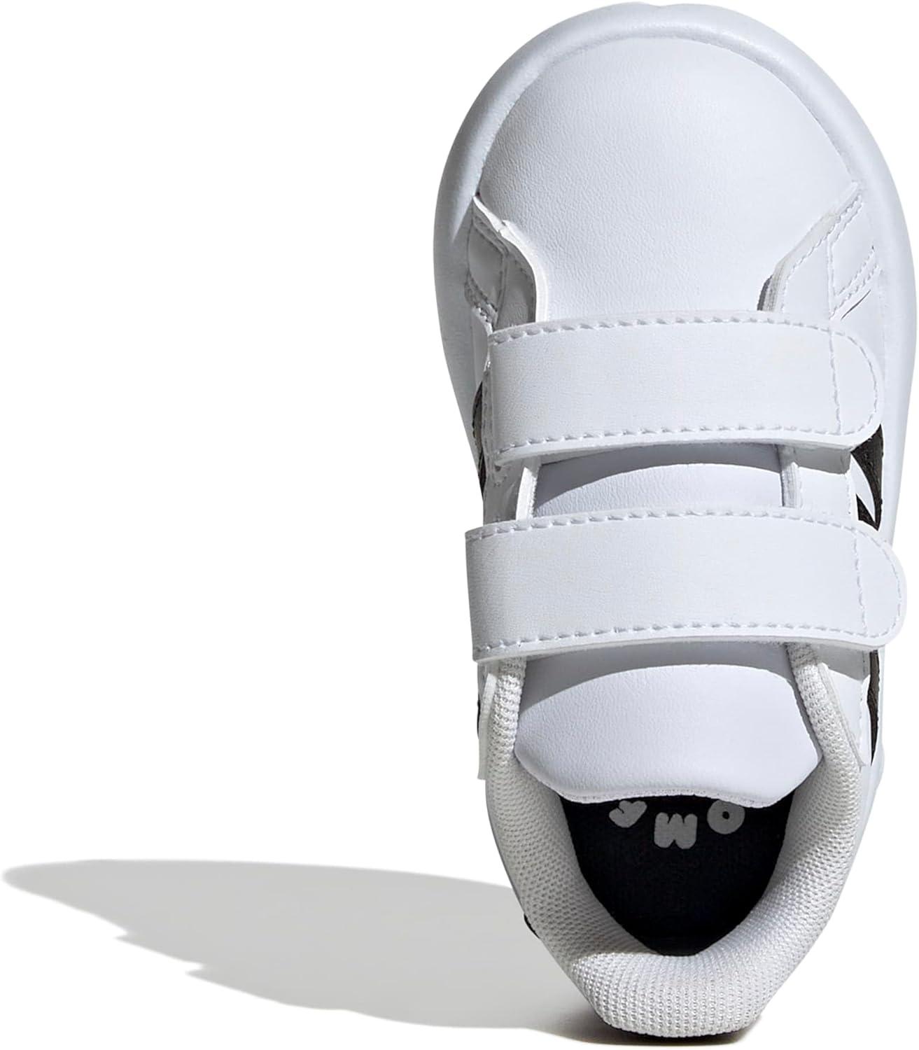 image:imageAdidas UnisexChild Grand Court 20 Elastic Lace amp StrapWhiteBlackWhite