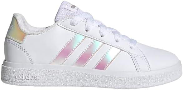 image:imageAdidas UnisexChild Grand Court 20 Elastic Lace amp StrapWhiteIridescentWhite