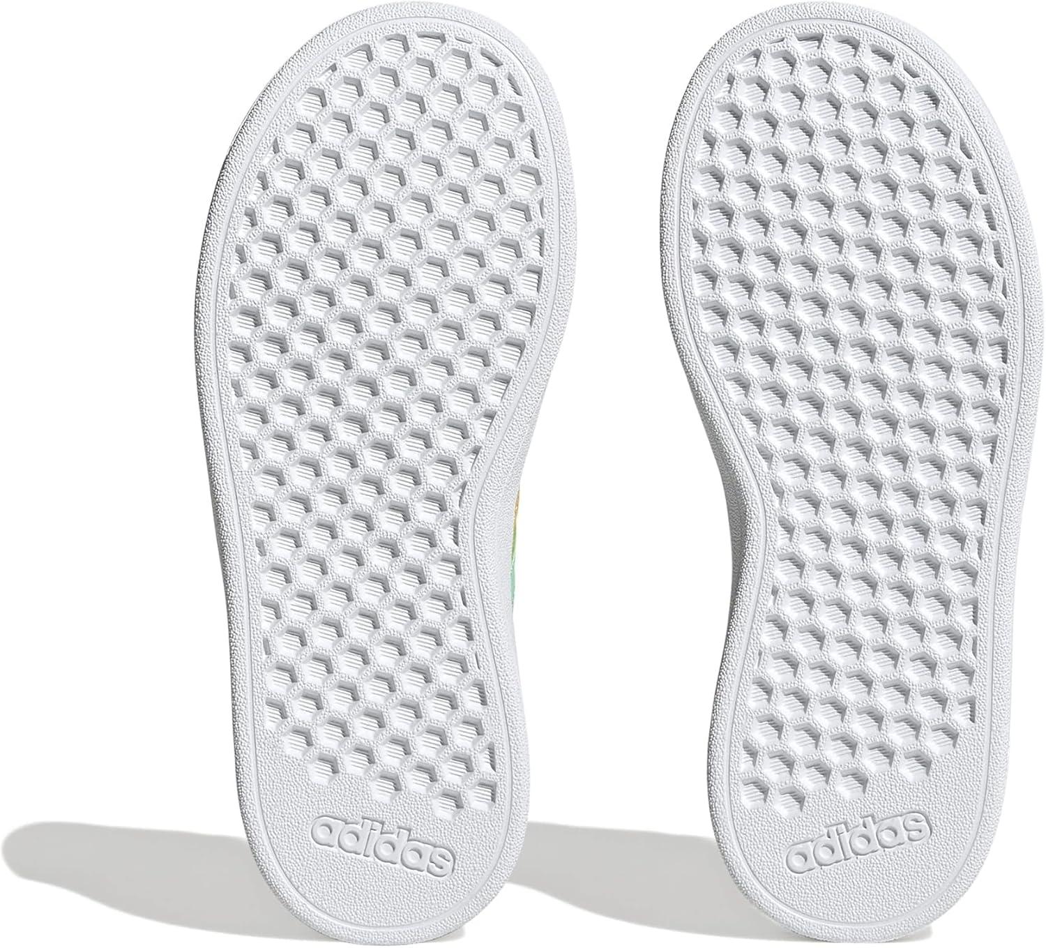 image:imageAdidas UnisexChild Grand Court 20 Elastic Lace amp StrapWhitePulse MintBeam Pink
