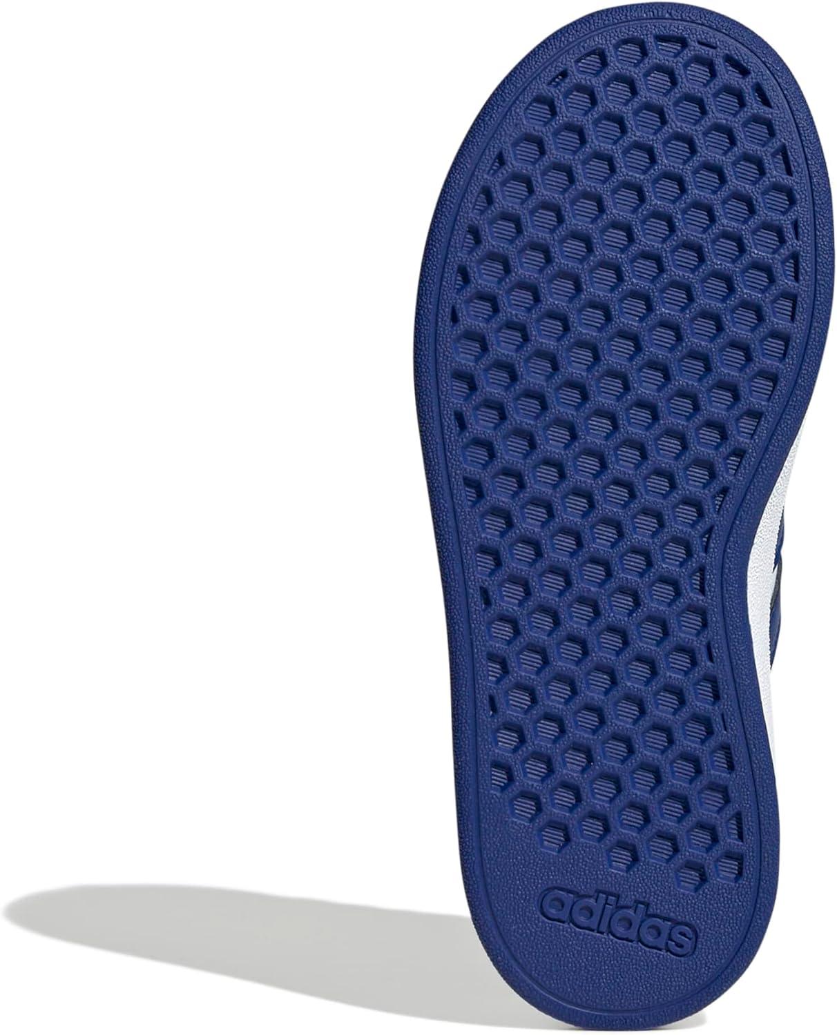 image:imageAdidas UnisexChild Grand Court 20 Elastic Lace amp StrapWhiteTeam Royal BlueBlack