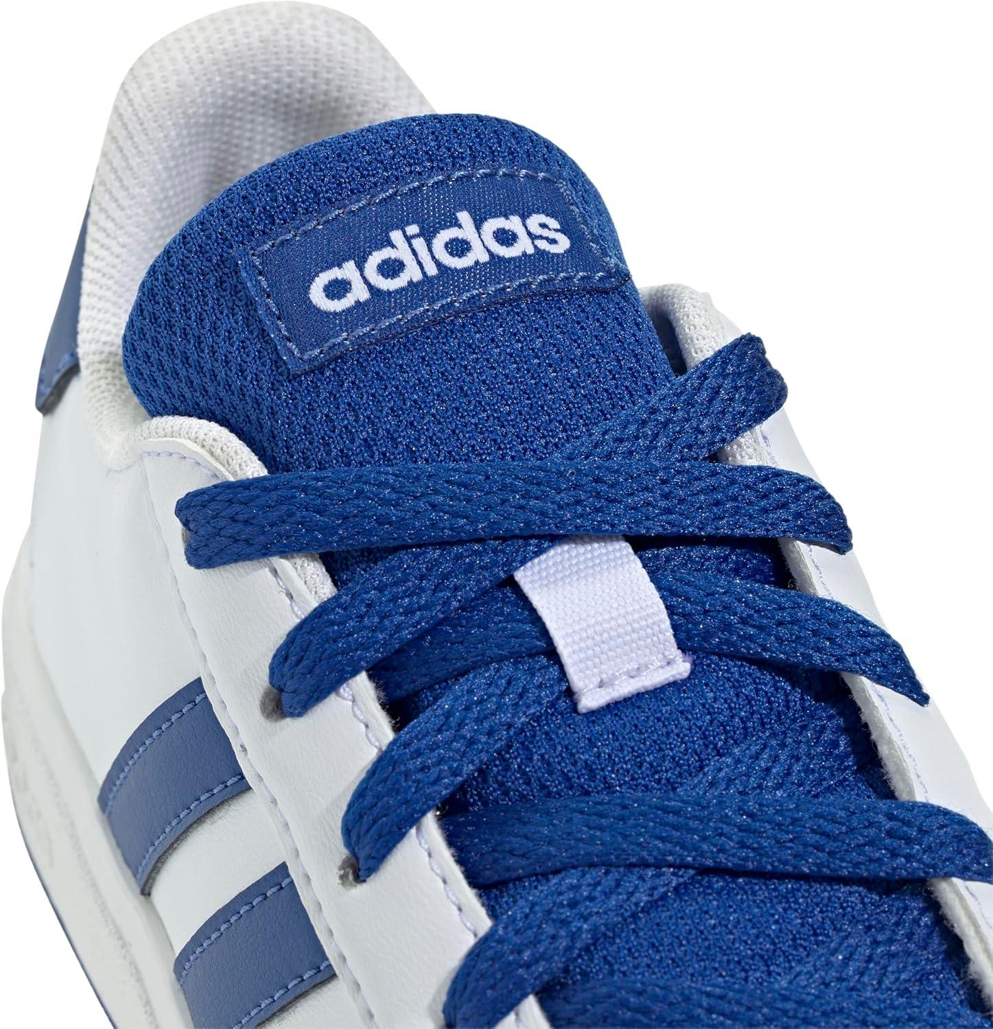 image:imageAdidas UnisexChild Grand Court 20 Elastic Lace amp StrapWhiteTeam Royal BlueBlack