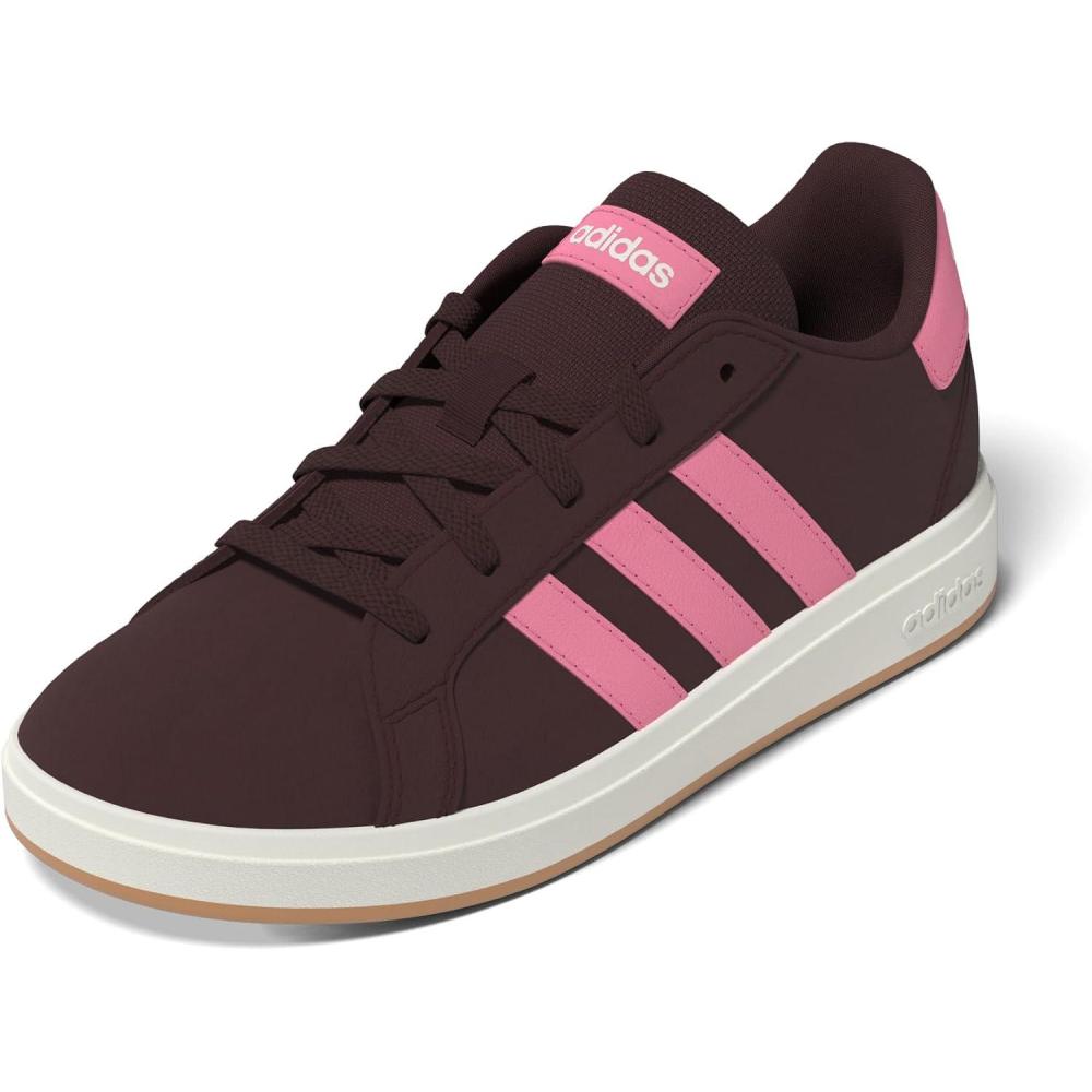 image:imageAdidas UnisexChild Grand Court 20 Elastic Lace amp StrapAurora RubyBliss PinkOff White