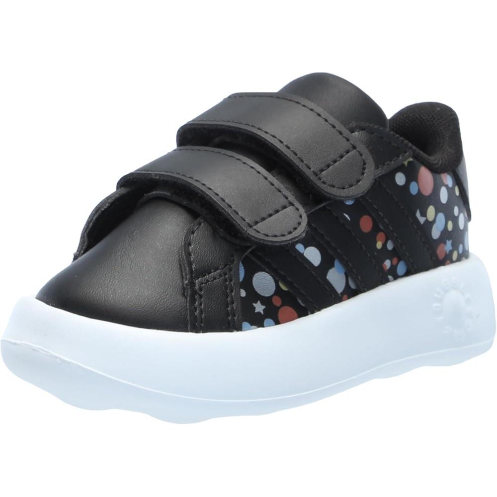 image:imageAdidas UnisexChild Grand Court 20 Elastic Lace amp StrapBlackBlackSilver Metallic