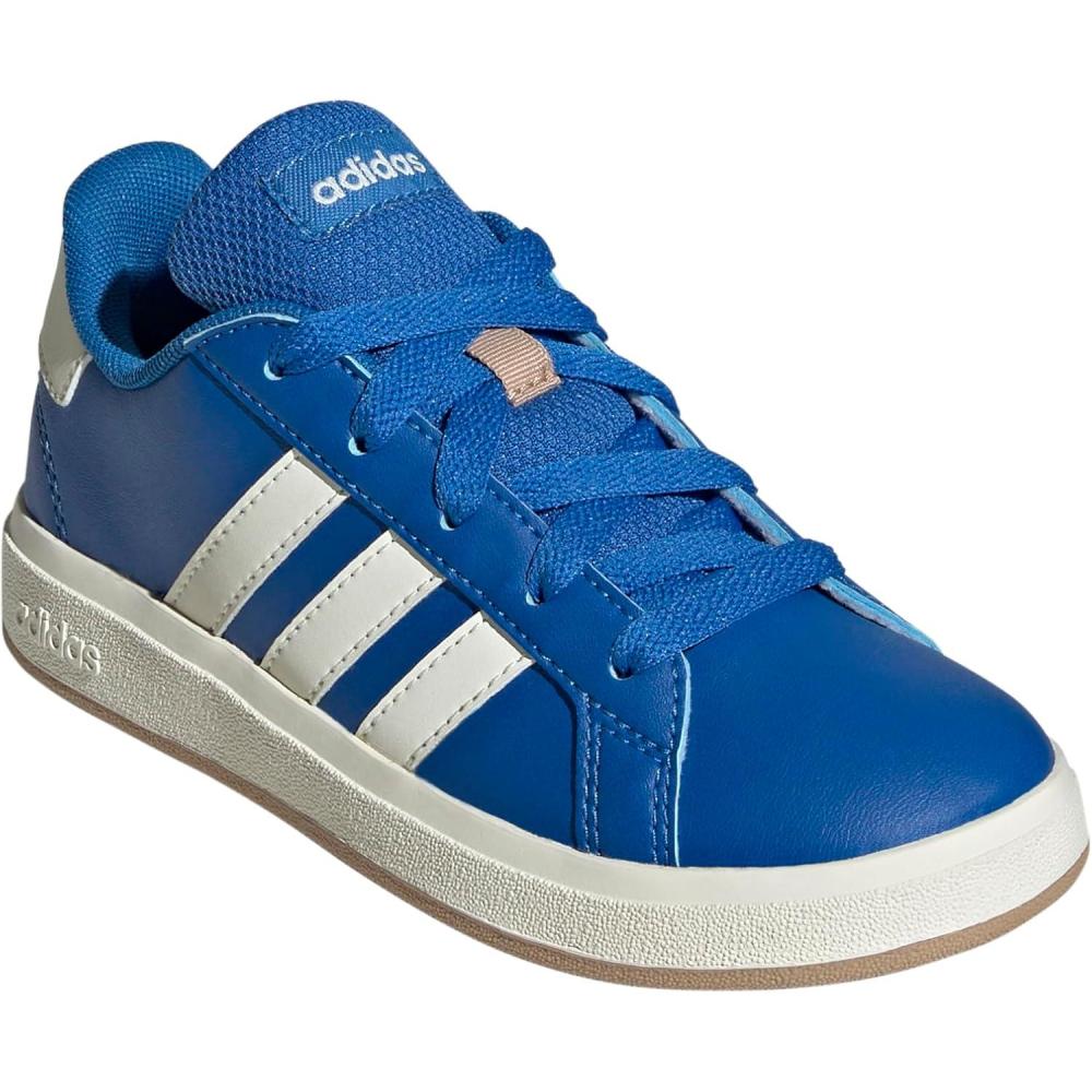 image:imageAdidas UnisexChild Grand Court 20 Elastic Lace amp StrapBright RoyalIvoryWarm Sandstone