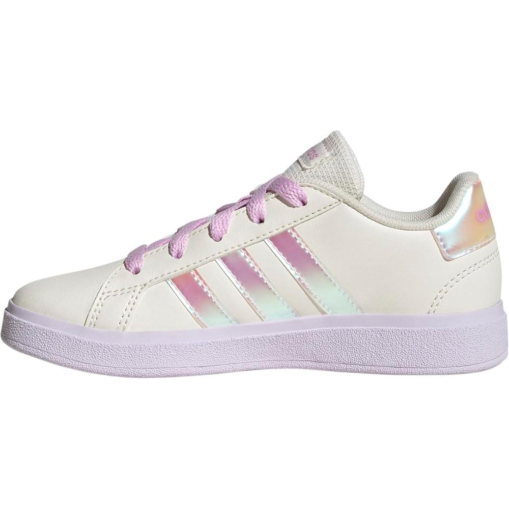 image:imageAdidas UnisexChild Grand Court 20 Elastic Lace amp StrapChalk WhiteChalk WhiteBliss Lilac
