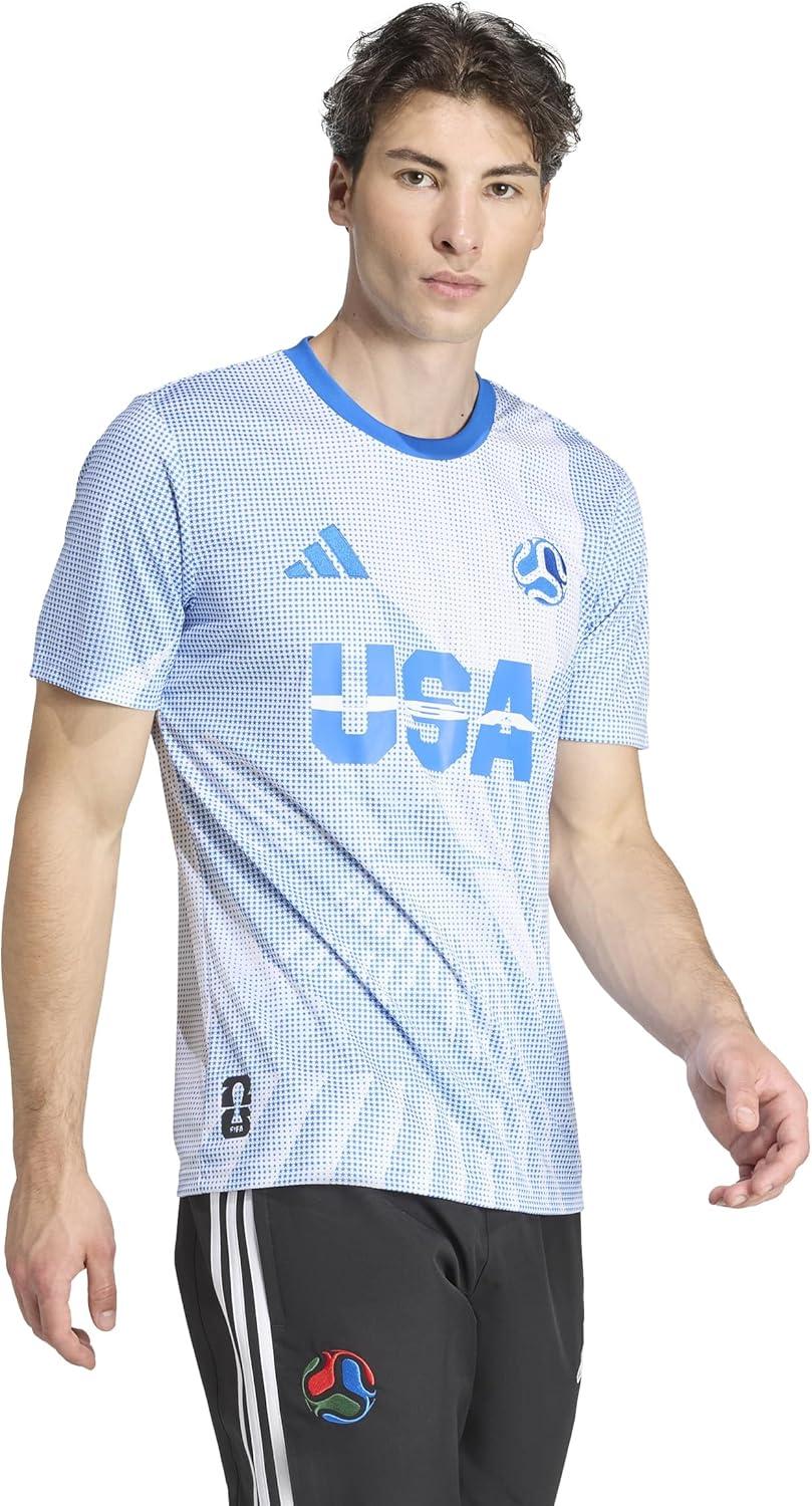 image:imageAdidas Mens Host Nation JerseyWhiteGlory BlueUsa