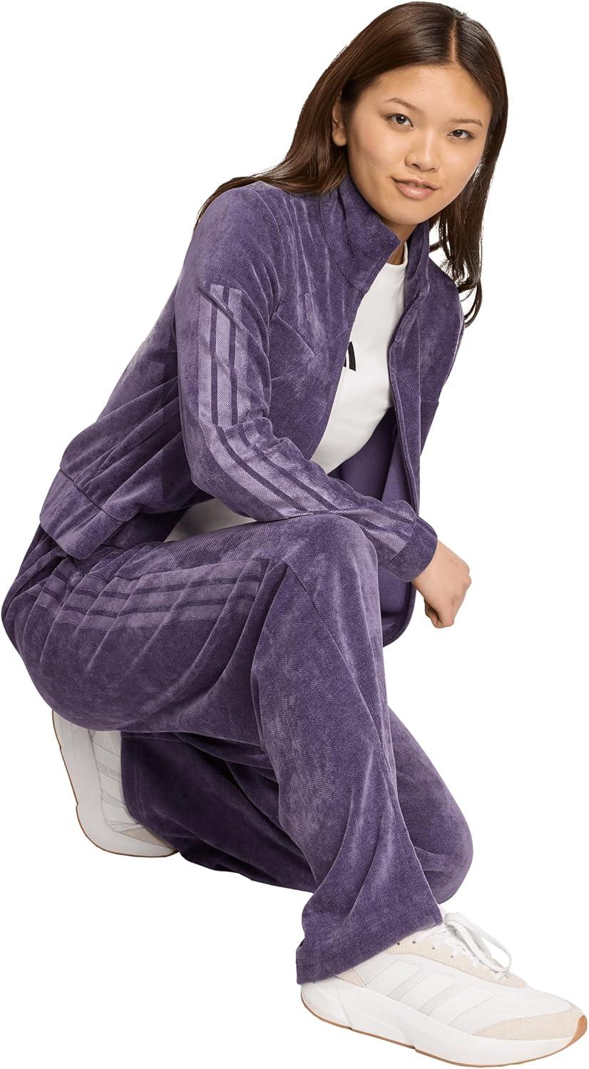 image:imageAdidas Womens House of Tiro Velour Open Hem PantsAurora Plum
