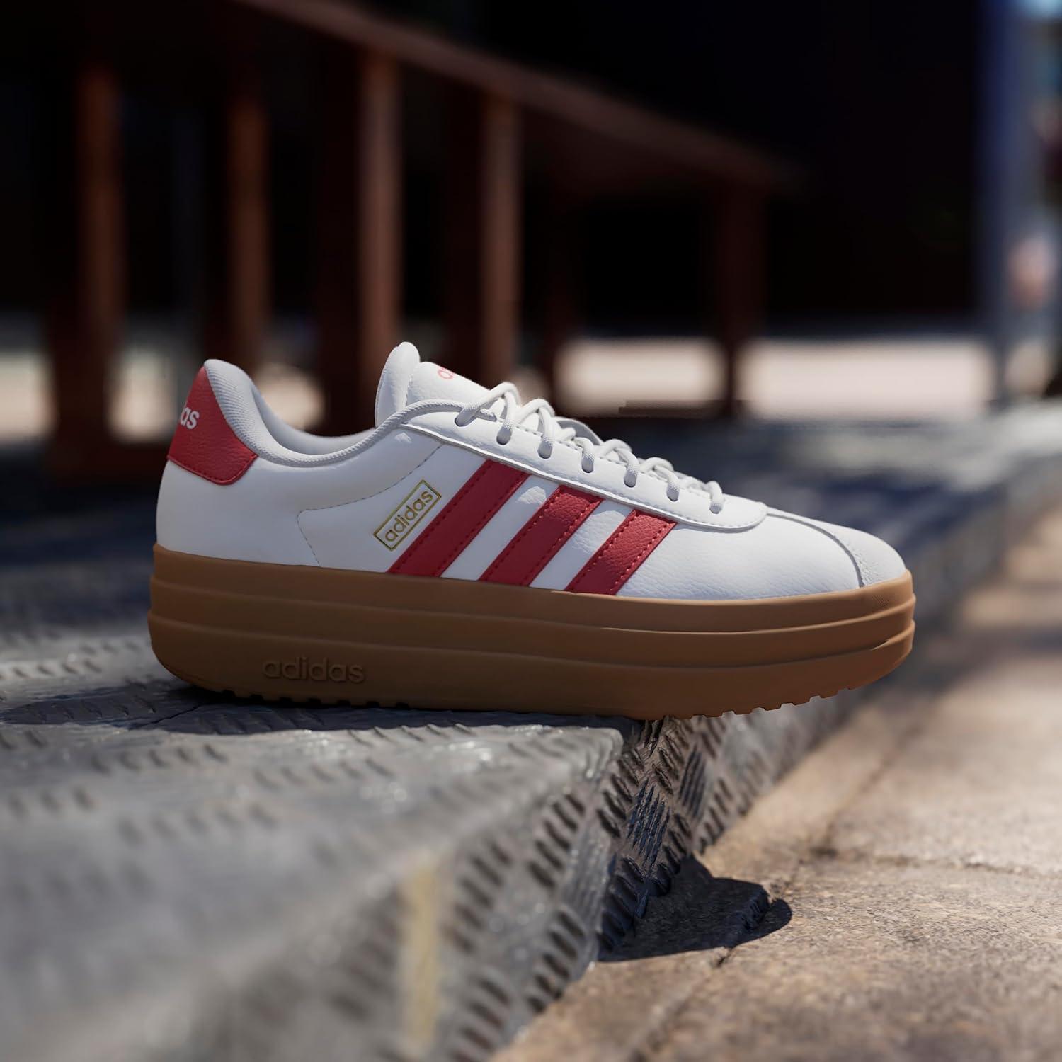 image:imageAdidas Womens Vl Court30WhiteBetter ScarletGold Metallic