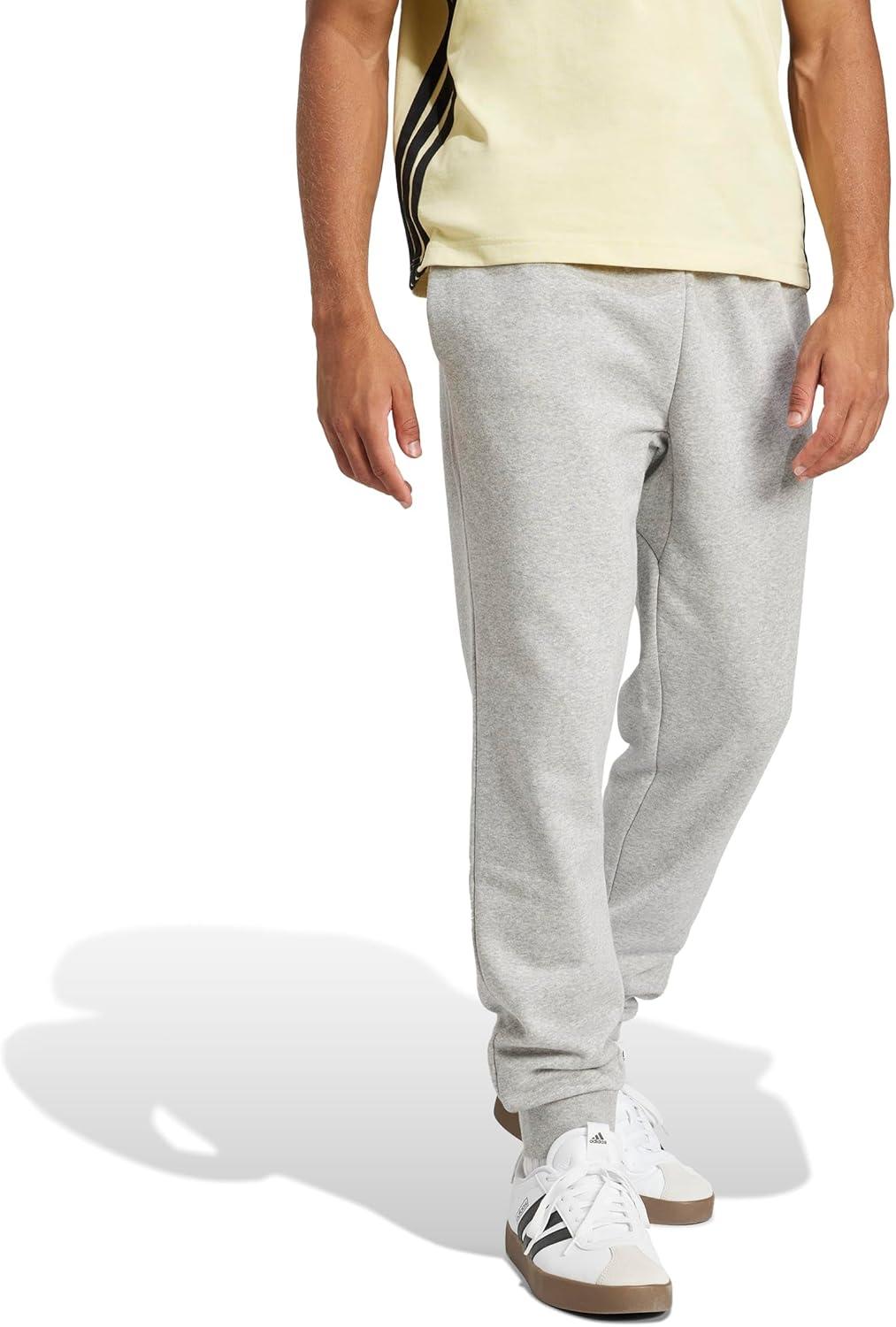 image:imageadidas Mens Essentials Feelcozy Fleece PantsMedium Grey HeatherBlack
