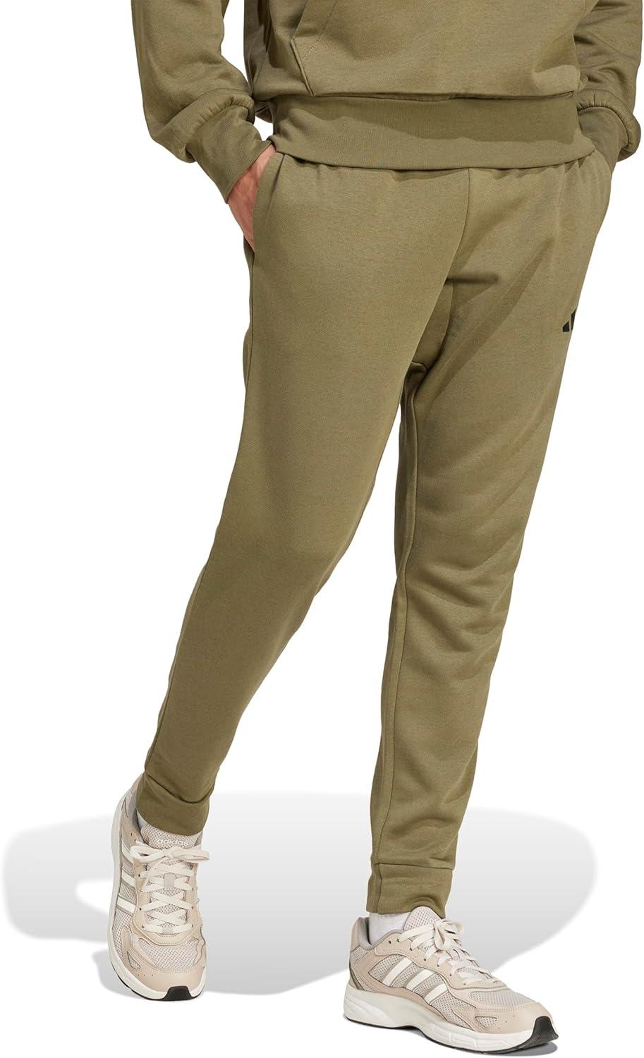 image:imageadidas Mens Essentials Feelcozy Fleece PantsOlive StrataBlack