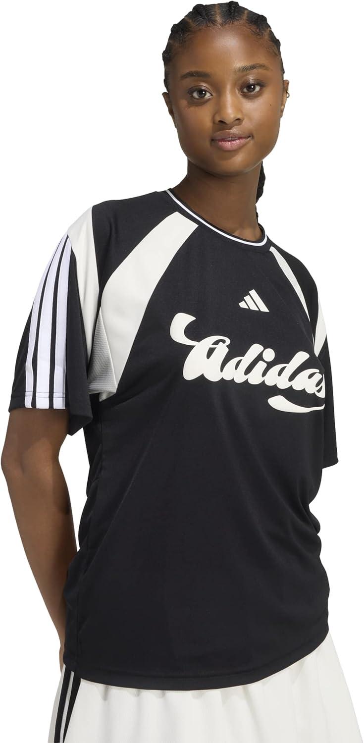 image:imageadidas Womens House of Tiro Graphic JerseyBlackOff WhiteWhite