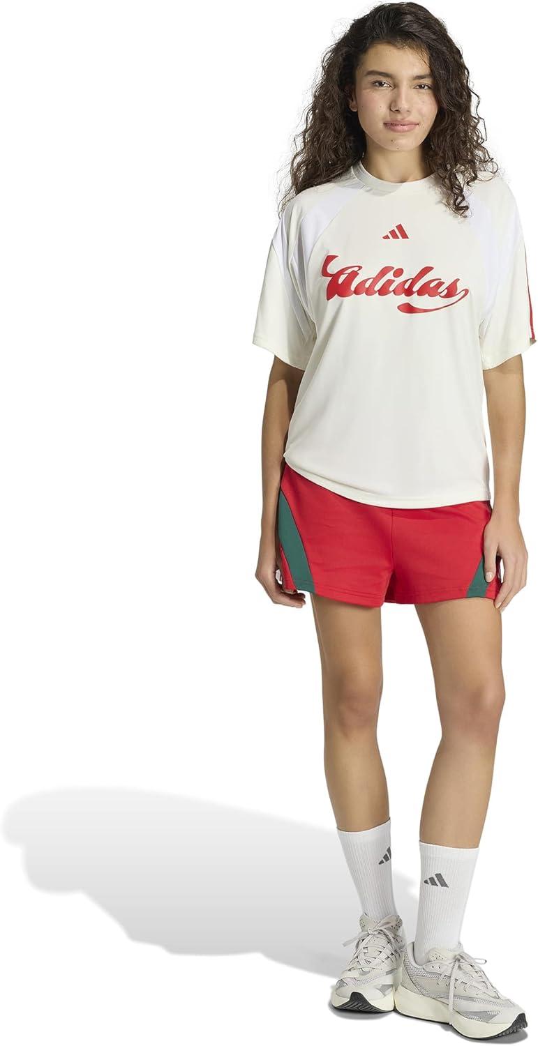 image:imageadidas Womens House of Tiro Graphic JerseyOff WhiteWhiteTeam Collegiate Red