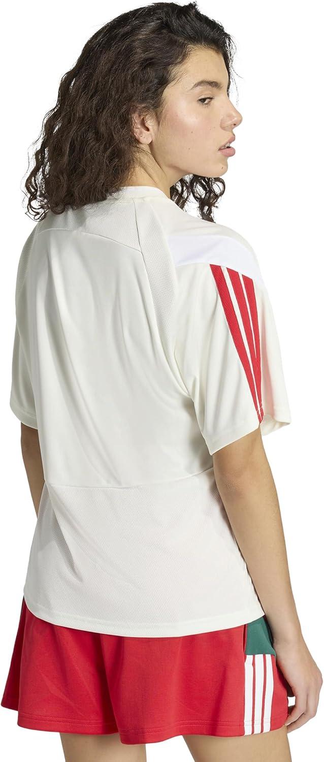 image:imageadidas Womens House of Tiro Graphic JerseyOff WhiteWhiteTeam Collegiate Red