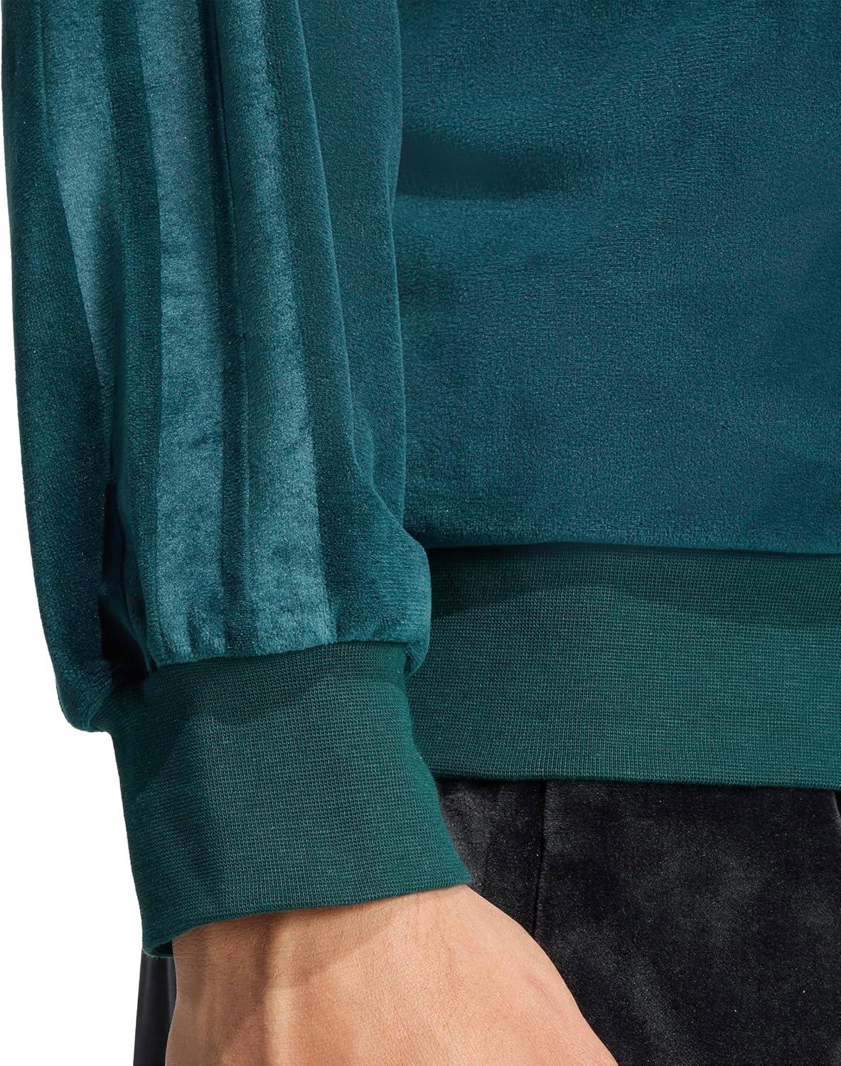 image:imageadidas mens House of Tiro Velour Halfzip Track TopAurora Ivy