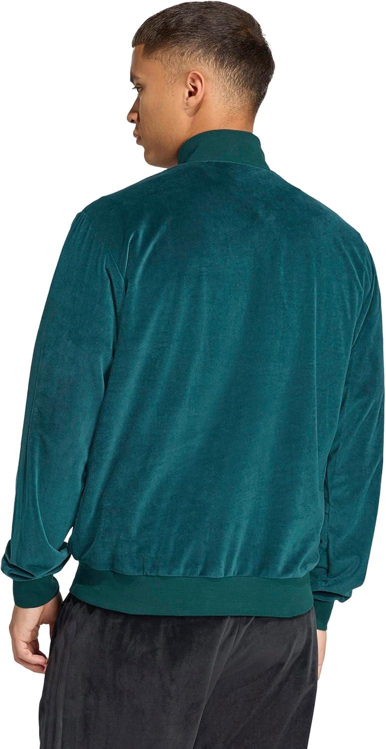 image:imageadidas mens House of Tiro Velour Halfzip Track TopAurora Ivy