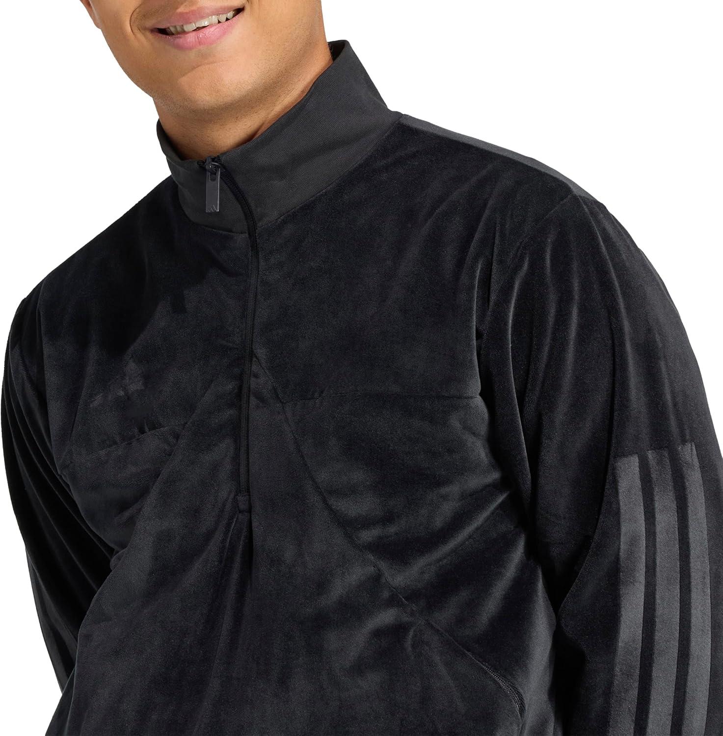 image:imageadidas mens House of Tiro Velour Halfzip Track TopBlack
