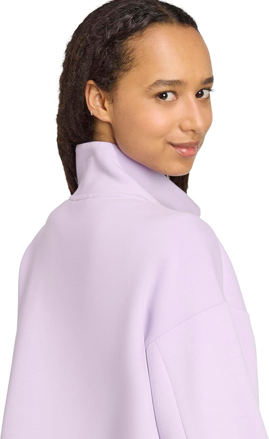 image:imageadidas womens All Szn Soft Lux Loose Fullzip Track TopPowder Plum