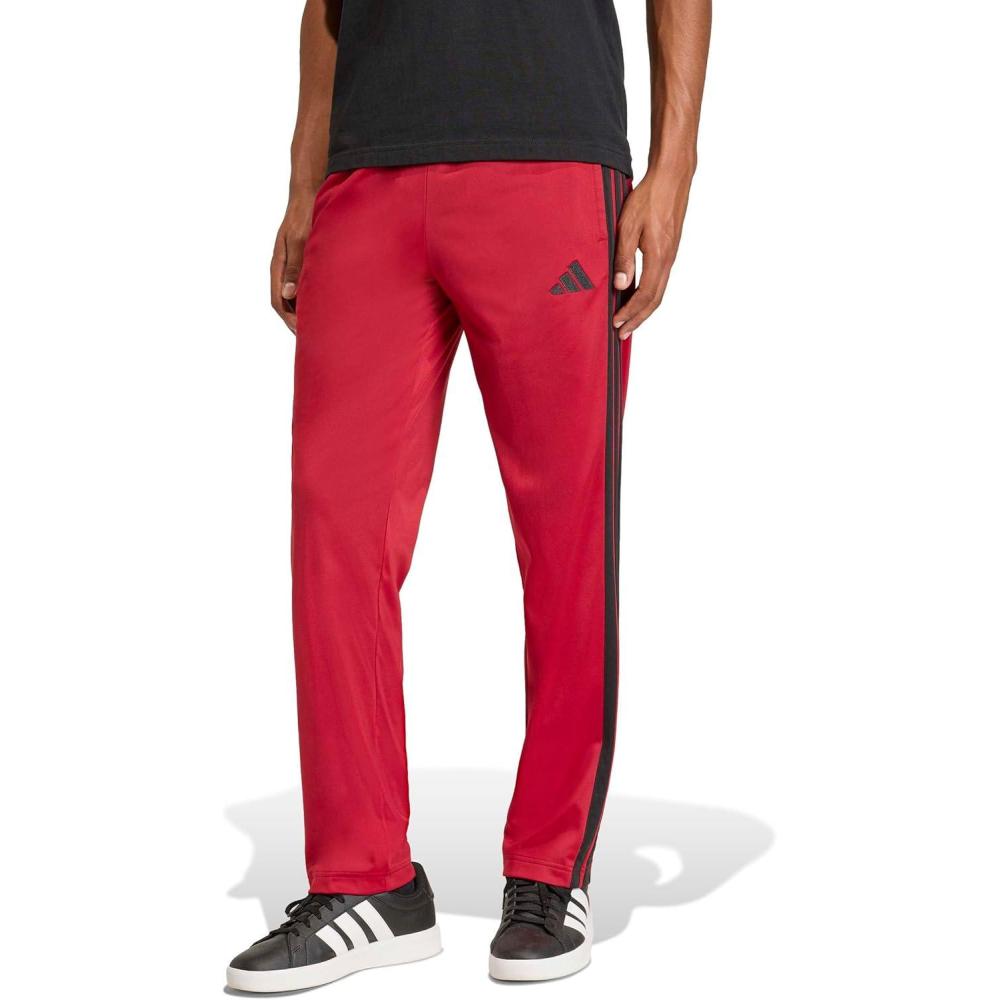 image:imageAdidas Mens 3Stripes Tricot Open Hem Track PantsActive Maroon