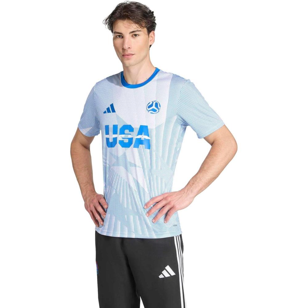 image:imageAdidas Mens Host Nation JerseyWhiteGlory BlueUsa
