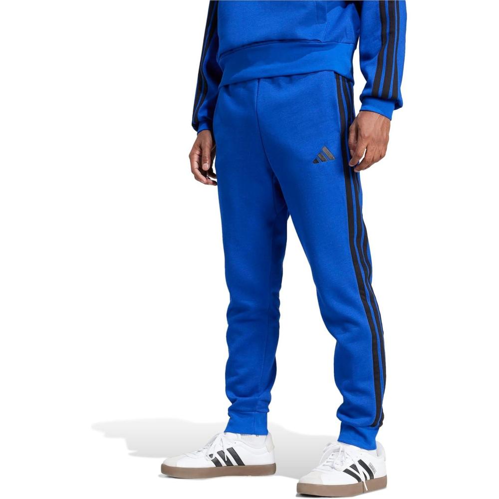 image:imageadidas Mens Essentials 3 Stripe Regular Fit Fleece PantsTeam Royal BlueBlack