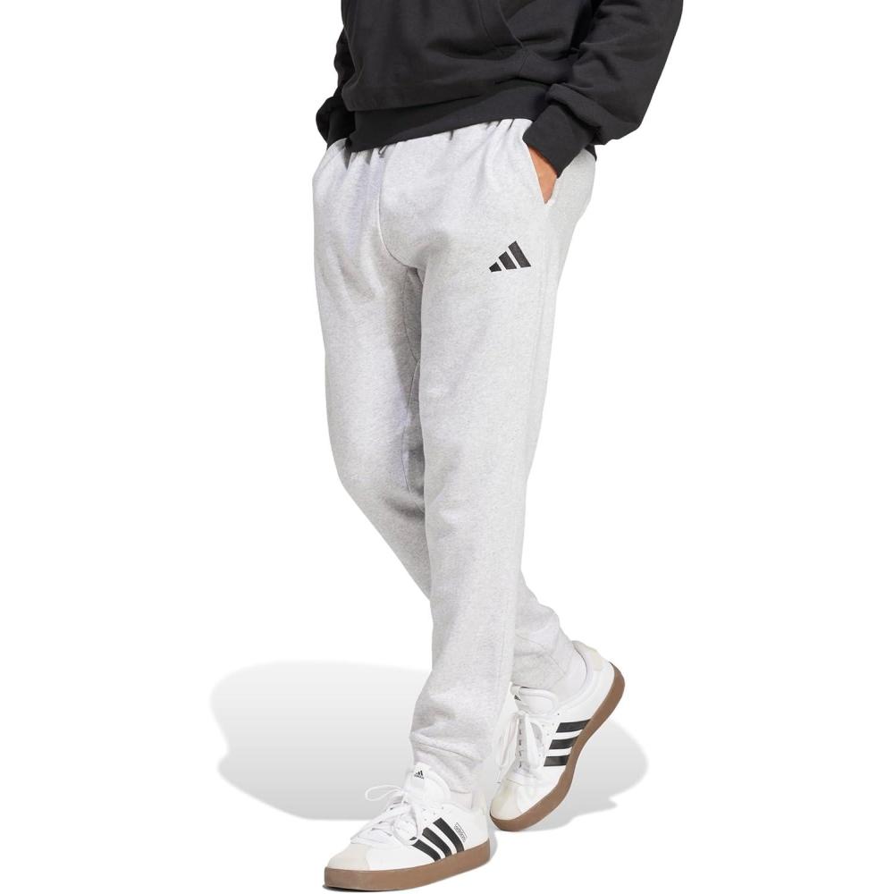 image:imageadidas Mens Essentials Feelcozy Fleece PantsLight Grey HeatherBlack