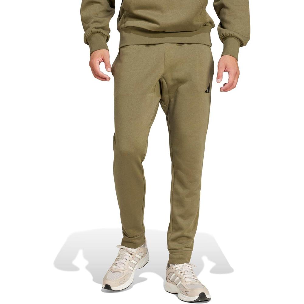 image:imageadidas Mens Essentials Feelcozy Fleece PantsOlive StrataBlack