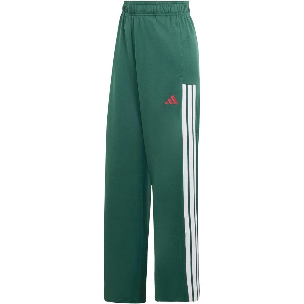 image:imageadidas Womens House of Tiro Loose PantsTeam Dark GreenBetter ScarletWhite
