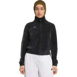 adidas womens House of Tiro Velour Track Top(Black)