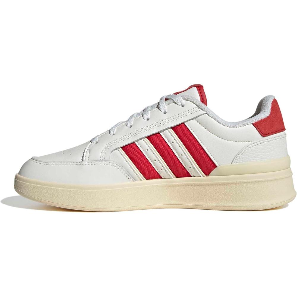 image:imageadidas Mens Aspyre 3 Stripes SneakerWhiteBetter ScarletWarm Vanilla